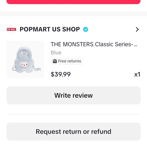 Labubu the Monsters blue flower bag - Picture 6 of 6